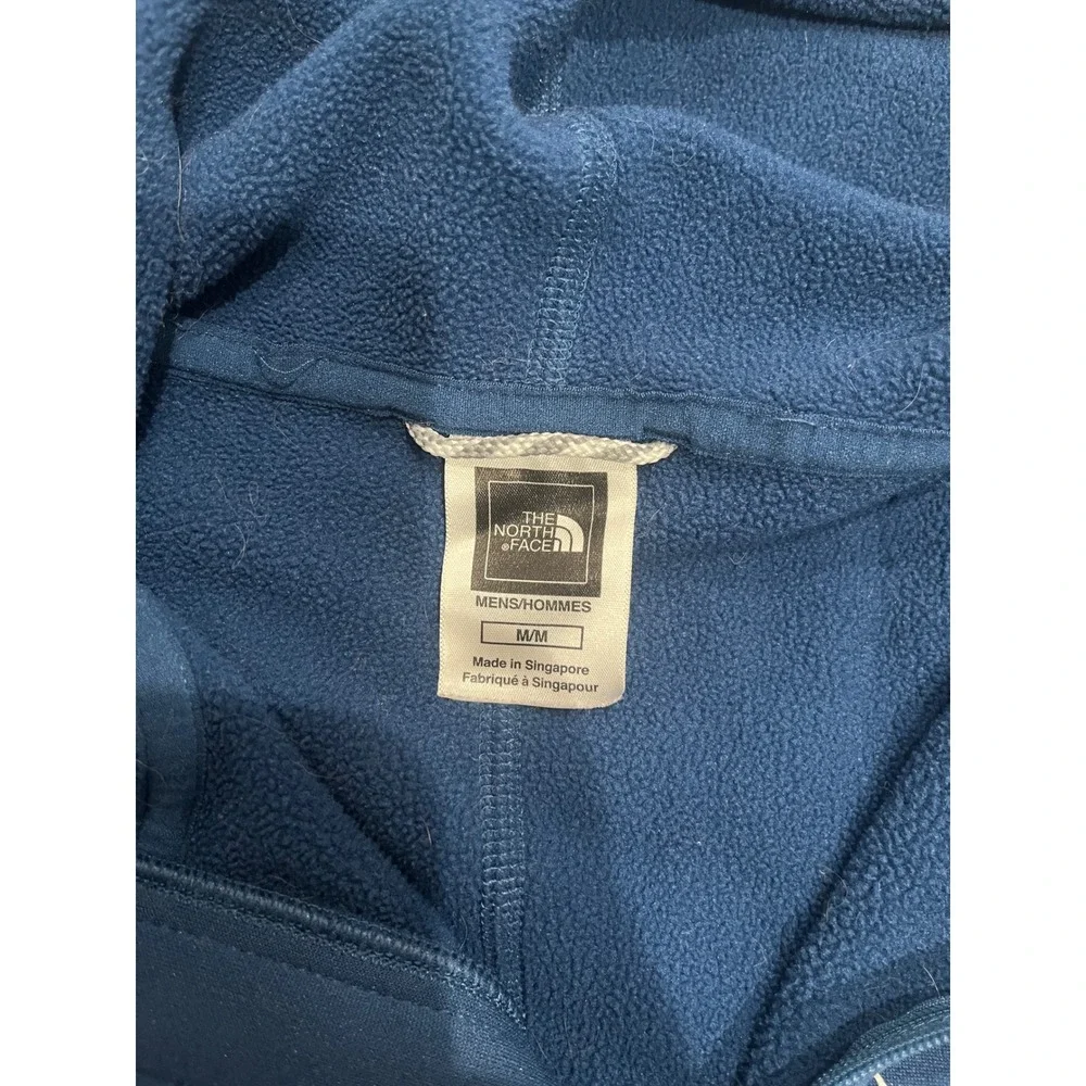 The North Face Mens Blue‎ Graphic Full Zip Fleece Hoodie Jacket Size Medium